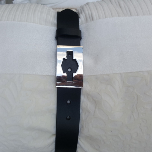 HARLEY-DAVIDSON ♡ Sweet Vintage Chrome Bar \'n Shield Buckle Black Leather Belt S main image 12